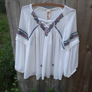White Boho Blouse